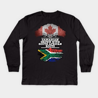 Canadian Grown With South African Roots - Gift for South African With Roots From South Africa Kids Long Sleeve T-Shirt